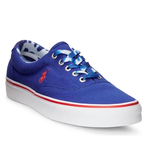 🔥🔥 ©Polo Ralph Lauren Men's Keaton
Sneaker Canvas Royal Blue Red🔥 - Picture 2 of 5